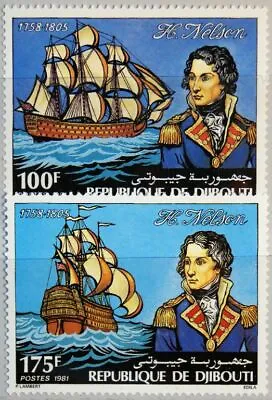 DJIBOUTI DJIBOUTI 1981 306-07 531-32 Lord Horatio Nelson Ships Ships MNH • £2.25