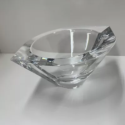 Crystal Bowl - Orrefors Signed Stunning Marin Vertical Imperfect See Pictures • $44.99