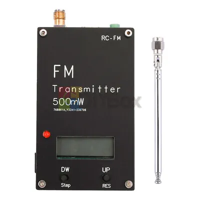 0.5W 500mW 76-108MHz 2000M FM Transmitter Stereo LCD Digital Display Adjustable • $45.62