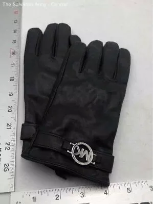 Michael Kors Womens Black Genuine Leather Lightweight Slip On Hand Gloves • $10.50