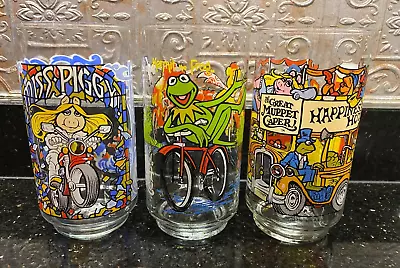 LOT Of 3 Collector 1981 McDonalds The Great Muppet Caper Glasses • $32