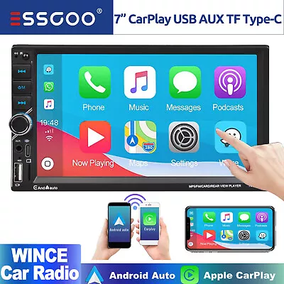 7  Double 2 Din Car Stereo Radio For Apple CarPlay/Android Auto MP5 Player • $56.59