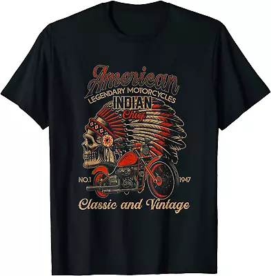 Retro Vintage American Motorcycle Indian For Old Biker Funny T-Shirt S-5XL • $17.99