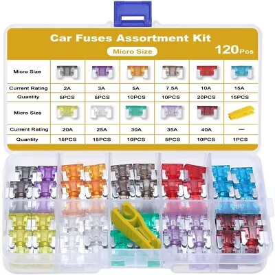 120PCS Micro Blade Car Fuse Kit Replacement Fuses Assortment Kits For RV Truck • $8.90