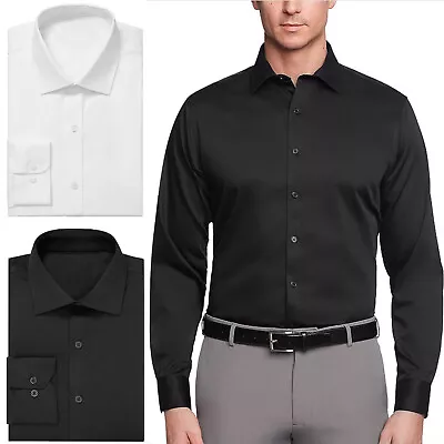 Men's Casual Dress Shirts Wrinkle-Free Long Sleeve Business Button Down Shirt • $18.69