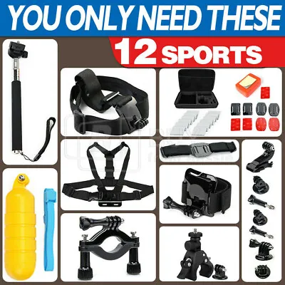 $3.95 • Buy For GoPro Hero Sports Accessories Pack Case Head Floating Monopod 8/7/6/5/4/3