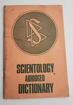 Scientology Abridged Dictionary By L. Ron Hubbard Book 1978 Scientology • $49.99