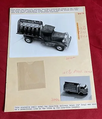 Coca Cola 1930s Metalcraft Toy Truck Photo Used In Cecil Munsey Collectible Book • $20
