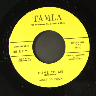 MARV JOHNSON: Come To Me / Whisper TAMLA 7  Single 45 RPM • $8