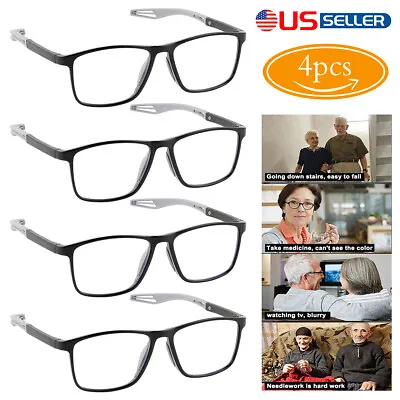 4 Pack Reading Glasses Anti-Blue Light 1.0 1.5 2.0 2.5 3.0 3.5 4.0 Men Women US • $12.39