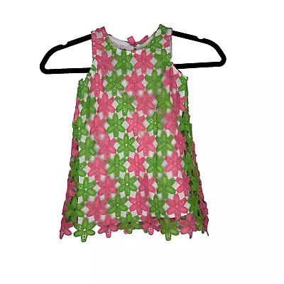 Mud Pie Toddler Girl Size 3T Crocheted Dress Sleeveless Multicolor • $29.99