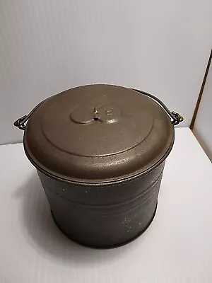 Antique Tin Lunch Pail Berry Bucket With Lid And Swing Handle Read Information  • $18.45
