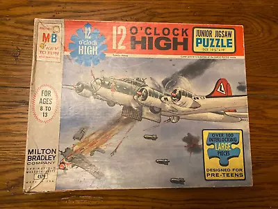 Vintage 12 O'CLOCK HIGH WWII Milton Bradley Junior Jigsaw Puzzle 1965 - COMPLETE • $35