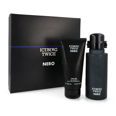 ICEBERG TWICE BLACK Gift Set For Him Eau De Toilette 125ml + Shower Gel 100ml • £24.95