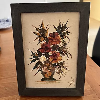 Vintage Framed Signed Wildflowers Oil Painting Floral Retro Still Life • $13