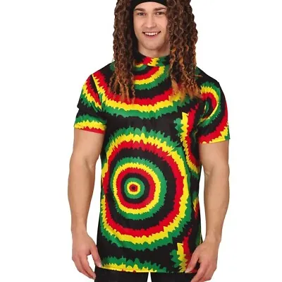 Adult Rasta Fancy Dress Top Mens Ladies Jamaican Party T Shirt New Fg • £13.50