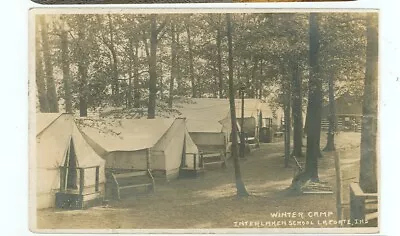 La Porteindiana-winter Camp-interlaken School-rppc-pm1913-tents--(in-l) • $14