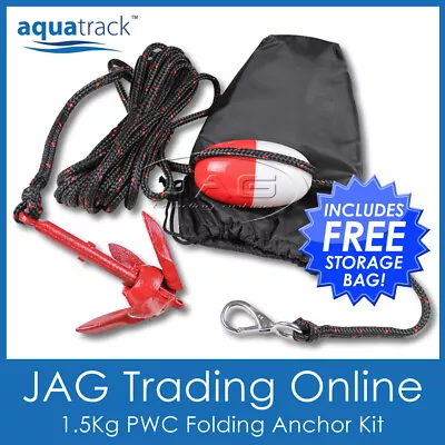 $59.95 • Buy JET SKI PWC FOLDING ANCHOR KIT- 1.5KG GRAPNEL/ROPE/FLOAT/HOOK - Kayak/Boat/Canoe