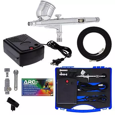 Airbrushing System Kit With A G23 Multi-Purpose Gravity Feed Dual-Action Airb... • $69.12
