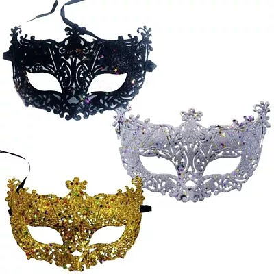 3pcs Set Of 1 Gold 1 Black 1 Silver Eye Mask Venetian Masquerade Ball Costume Pa • $14.40