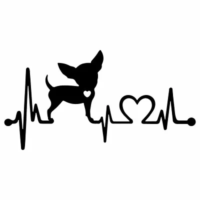 £3.99 • Buy 8  HEARTBEAT CHIHUAHUA LOVE Vinyl Decal Sticker Car Window Laptop Rescue Pet Dog