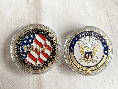 U.S. Navy  Vietnam Veteran Proudly Served Challenge Coin. • $14.90