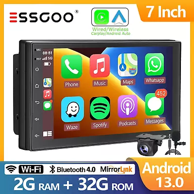 7'' Double 2Din Carplay Android 13 Car Radio GPS WIFI BT Touch Screen Stereo 32G • $71.89