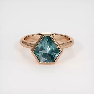 Montana Fancy Bluish Green Sapphire 18K Rose Gold Ring 2.67CT • $9381.70