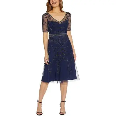 Adrianna Papell Womens Embellished Midi Semi-Formal Sheath Dress BHFO 6253 • $34.99
