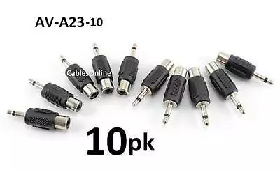 10-PACK RCA Female To 3.5mm Mono Male Plug Audio Adapter CablesOnline AV-A23-10 • $7.99