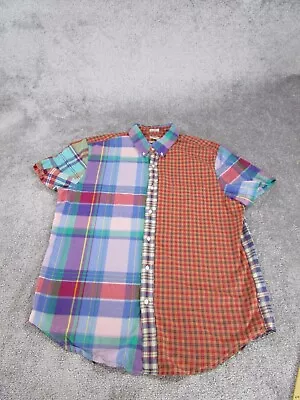 J Crew Shirt Mens Large Inidan Madras Patchwork Button Up • $24.99