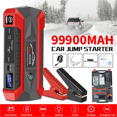 $52.99 • Buy 12V 99900mAh Portable Car Jump Starter Power Bank Pack Battery Charger Booster