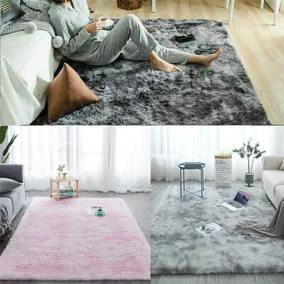 Fluffy Rugs Anti-Slip Shaggy Rug Large Soft Carpet Floor Mat Living Room Bedroom • £14.99