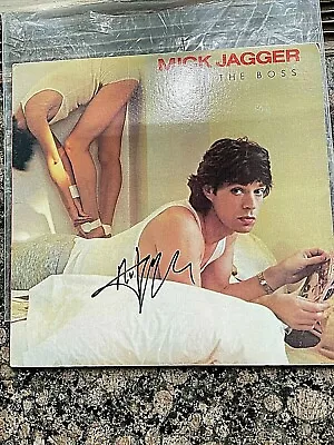 Signed Cover Mick Jagger's 1st Solo Album  She's The Boss  LP CBS Inc 1985 EX • $400