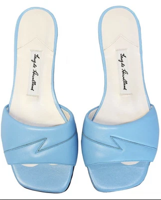 £50 • Buy Terry De Havilland Isla Sky Blue Leather Mules BNWB - Stunning RRP £149