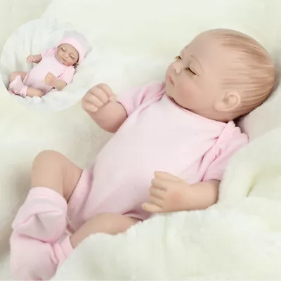 Realistic Infant Reborn Baby Dolls Full Body Vinyl Silicone Newborn Girl Gift UK • £19.88