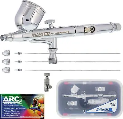 Master Performance G233 Pro Set Airbrush With 3 Nozzle Sets (0.2 0.3 And 0.5mm • $59.62