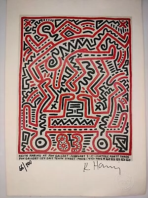 Keith Haring COA Vintage Signed Art Print On Paper Limited Edition Signed Litho • $79.95