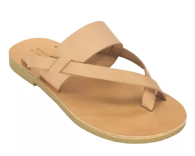 Greek Handmade Sandals Genuine Leather Slide Ancient Style MENS Strappy Roman • $67