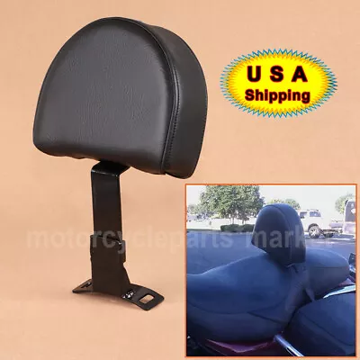 Motorcycle Adjustable Driver Rider Backrest PU Leather Set For Harley Touring • $48.43