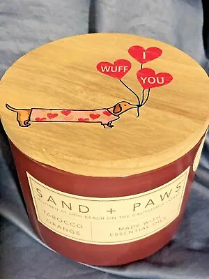 Sand + Paws~VALENTINE DACHSHUND~2 Wick~Candle~~TAROCCO ORANGE~Glass~12 Oz~NEW • $31.99