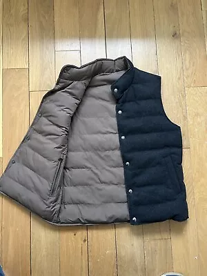 Hackett Reversible Gilet Jacket Charcoal/Beige Sz L • £73.50