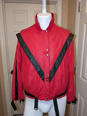 Vintage 80's Clipper Bay Michael Jackson  Thriller  Faux Leather Jacket - Size M • $75
