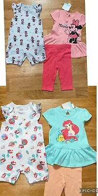 Gorgeous Disney Baby Girl Minnie Mouse Or Ariel Outfits. Leggings Bodysuit • $16.99