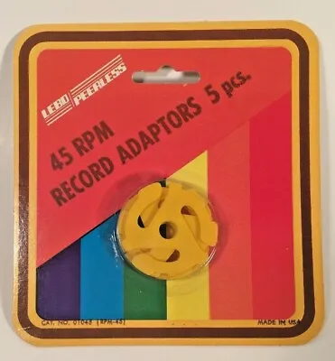 Lebo 45 RPM Record Adapters 5 Pieces Vintage 1970's Made In The U.S.A • $7.97