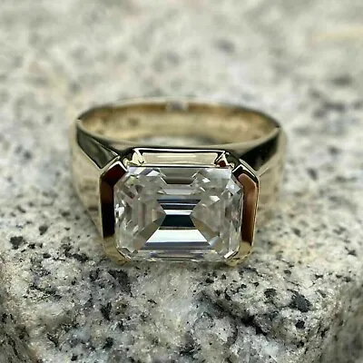 2.50CT Emerald Cut Lab Created Men'S Wedding Ring 14k Yellow Gold Finish • $87.99
