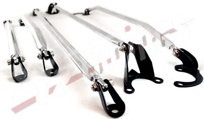 92-95 Honda Civic C-Pillar Upper Strut Tower Lower Tie Arm Bar Brace 5 Pcs Combo • $116.99