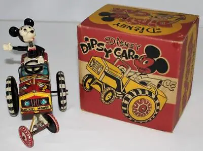 Ex! Disney 1953 Mickey Mouse  Dipsy Car  Wind-up Toy+  New  Reproduction Box👍 • $239.99
