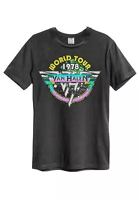 Amplified Van Halen World Tour 78' Mens T-Shirt In Charcoal XL Charcoal • £22.94