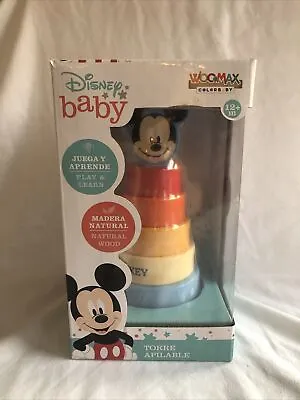 Disney Baby Mickey Mouse Wooden Rainbow Stacker Toy - 7 Pieces - NWT • £14.99